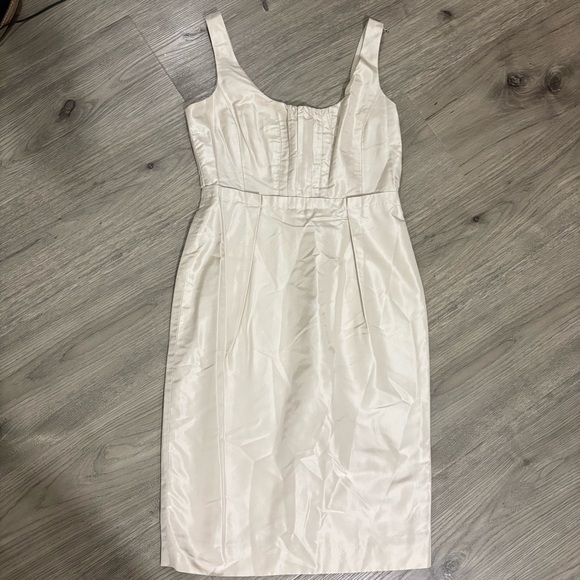 J. Crew 100% Silk Ivory Clementine Dress Sz 2 Sleeveless Bridal Cocktail Wedding - Picture 11 of 14